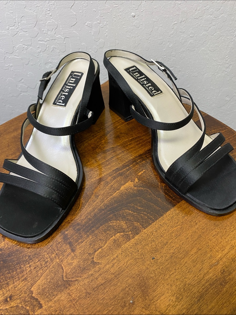 Unlisted by Kenneth Cole Black Strappy Block Heel Sandals